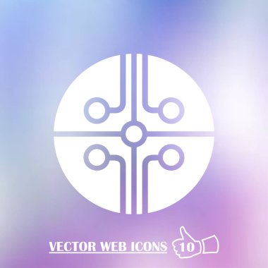 Devre kartı, teknoloji ikonu, vektör illüstrasyonu. Düz tasarım biçimi