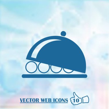 Yemek tabağı hizmet vektör simgesi.