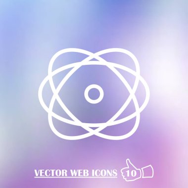 Trendy düz stil atom simgesini. Vektör çizim, Eps10.