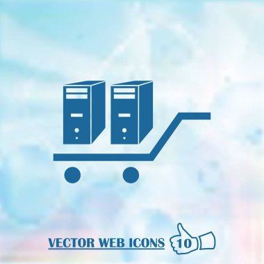 Bilgisayar kutsal kişilerin resmi. PC simge. Düz vektör çizim