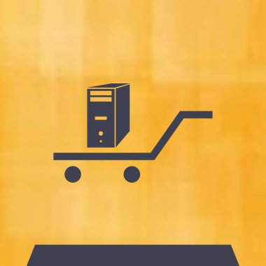 Bilgisayar kutsal kişilerin resmi. PC simge. Düz vektör çizim