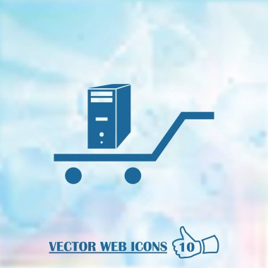 Bilgisayar kutsal kişilerin resmi. PC simge. Düz vektör çizim