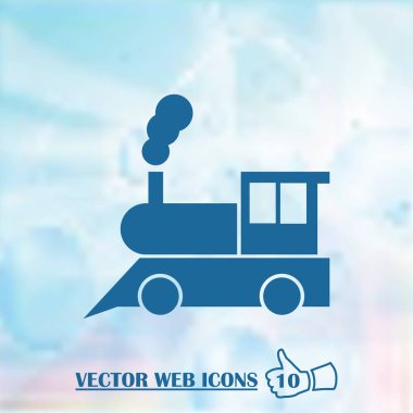 Tren simgesi: eski klasik buhar motoru lokomotif piktogram