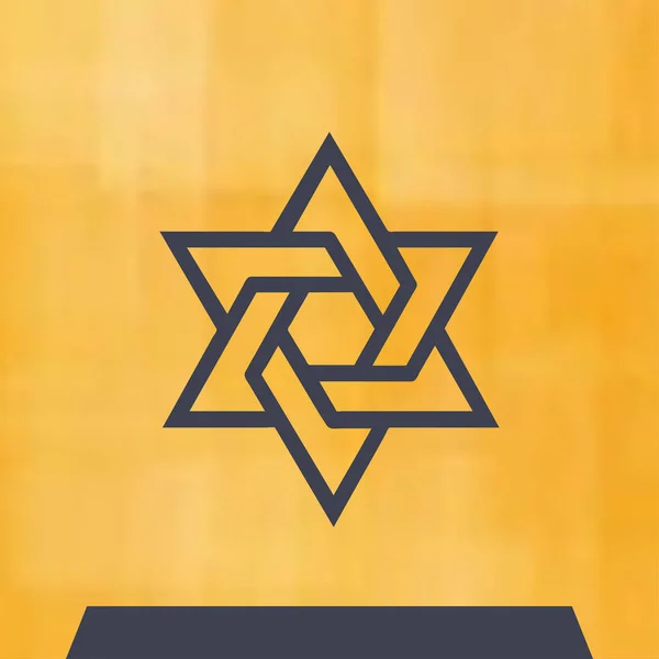 Jewish Star of David Six Pointed Star (en inglés). Estilo icono vectorial — Vector de stock