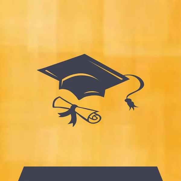 Graduation cap and diploma web icon. vector illustration — Stock Vector