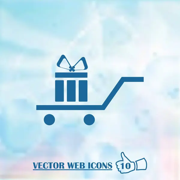 Gift, Present, Giftbox Isolated Flat Web Mobile Icon — Stock Vector