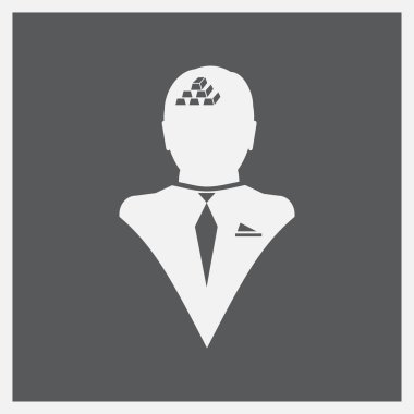 Altın baş baş işadamı. Yaratıcı kişi, para, başarı kazanma kavramı.