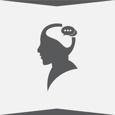 Sohbet simgesi vektörde insan kafası