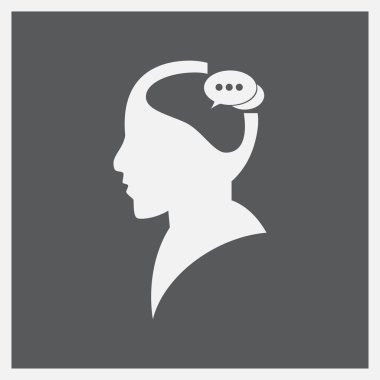 Sohbet simgesi vektörde insan kafası