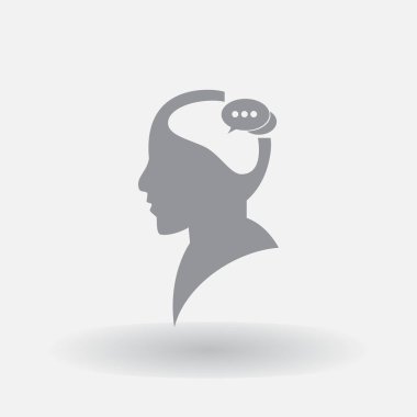 Sohbet simgesi vektörde insan kafası