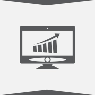 Monitör ve grafik simgesi. Ekran simgesini.