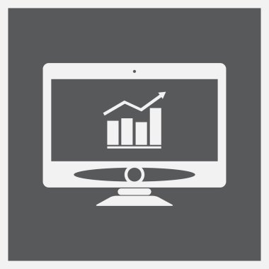 Monitör ve grafik simgesi. Ekran simgesini.