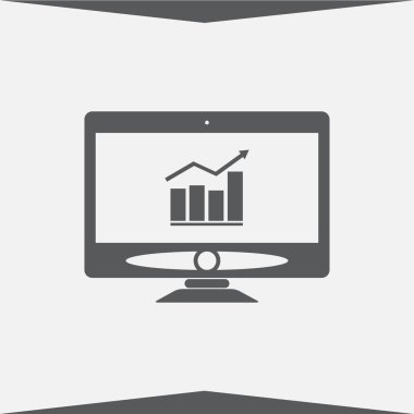 Monitör ve grafik simgesi. Ekran simgesini.