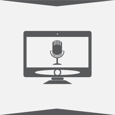 Monitör ve mikrofon simgesi. Ekran simgesini.