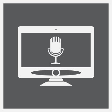 Monitör ve mikrofon simgesi. Ekran simgesini.