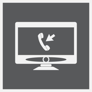 Monitör telefon simgesi. Ekran simgesini.