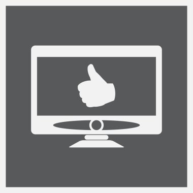 Monitör ve başparmak simgesi. Ekran simgesini.