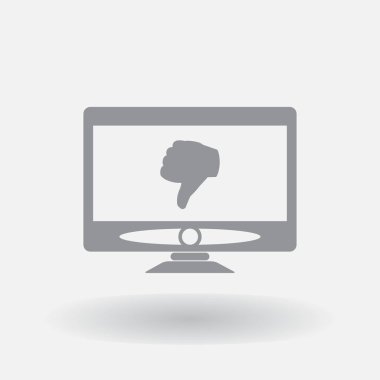 Monitör ve başparmak simgesi. Ekran simgesini.