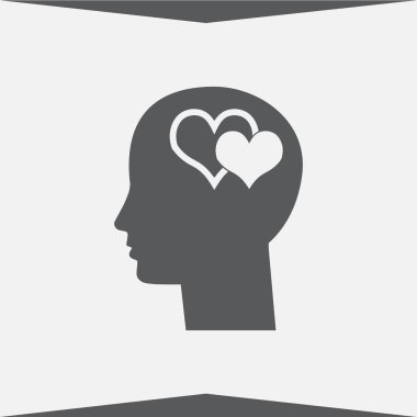 Sevgili baş simge vektör. Resim Stili düz sevgilisi başıdır