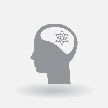 Resimde bir David yıldız erkek baş simgesinin