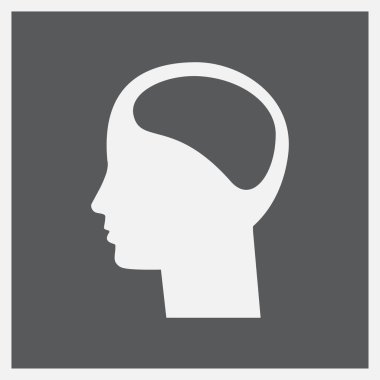 Beyin vektör simgesi olan baş.