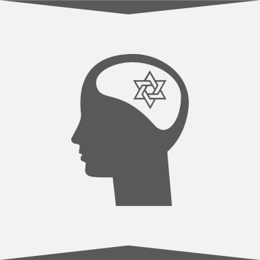 Resimde bir David yıldız erkek baş simgesinin