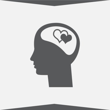 Sevgili baş simge vektör. Resim Stili düz sevgilisi başıdır