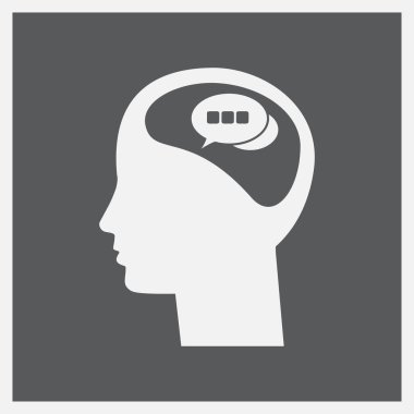 Ekibimizi insan kafası ve sohbet. vektör simgesi