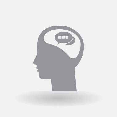 Ekibimizi insan kafası ve sohbet. vektör simgesi