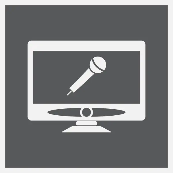 Monitor and microphone icon. Screen icon. — Stock Vector