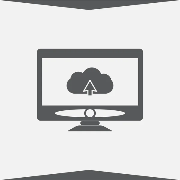 Monitoree el icono de nube ascendente. Icono de pantalla . — Archivo Imágenes Vectoriales