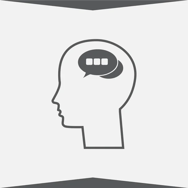 Pictograph of human head and chat. vector icon — Stock Vector