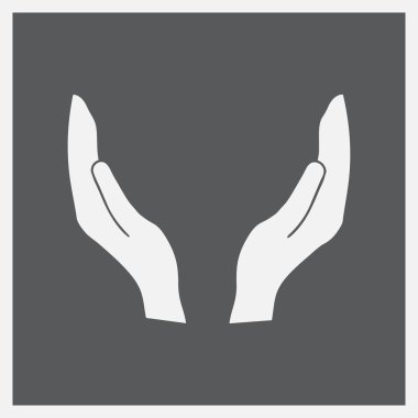 İki el simgesi vektör illüstrasyon eps10.