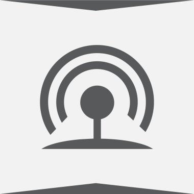 WiFi simge vektör, kablosuz Internet kayıt üzerinde izole gri arka plan