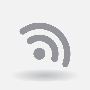 WiFi simge vektör, kablosuz Internet kayıt üzerinde izole gri arka plan