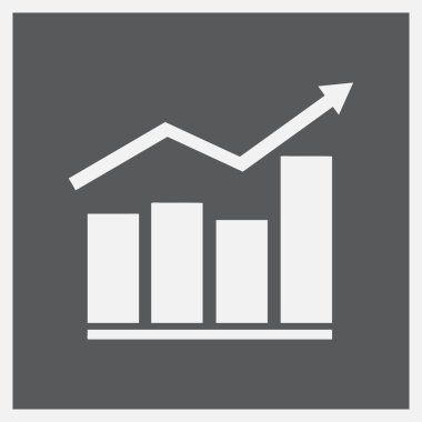 Gri arkaplan üzerinde izole edilmiş düz moda Grafik Simgesi.