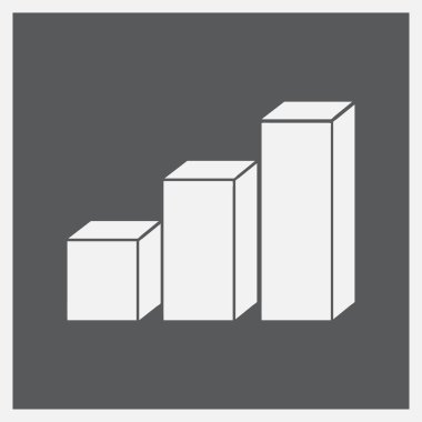 Gri arkaplan üzerinde izole edilmiş düz moda Grafik Simgesi.