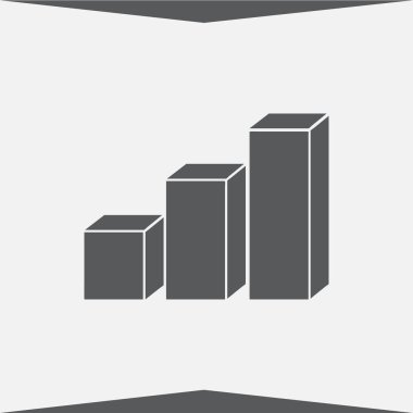 Gri arkaplan üzerinde izole edilmiş düz moda Grafik Simgesi.