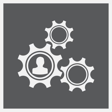 Dişliler arka planda basit simge imzalarlar