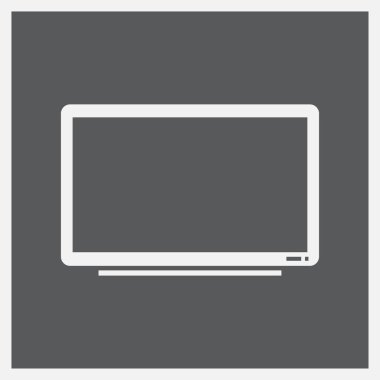 Beyaz bir duvarda asılı beyaz düz Tv ekran boş. Eps10 vektör görüntü.