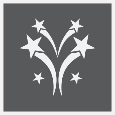 gri arka plan üzerinde havai fişek. Vektör çizim.