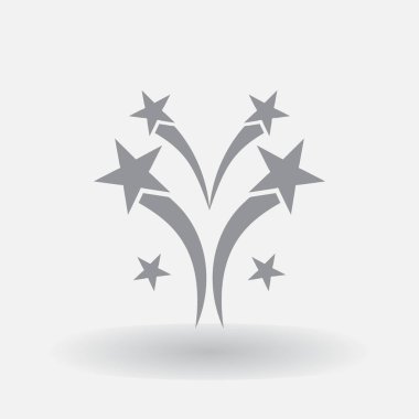 gri arka plan üzerinde havai fişek. Vektör çizim.