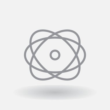 Atom kutsal kişilerin resmi içinde gri arka plan üzerinde izole trendy düz stil.