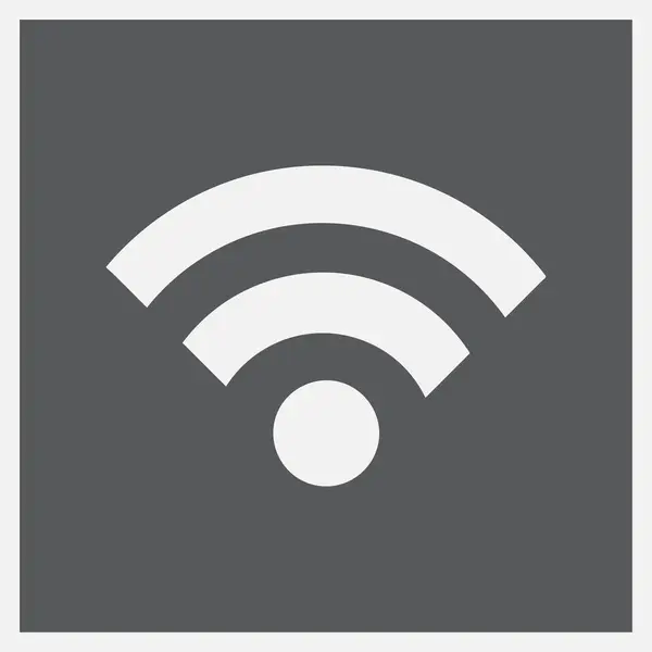 Διάνυσμα εικονίδιο Wi-Fi, ασύρματο internet σύνδεση απομονωμένες σε γκρι φόντο — Διανυσματικό Αρχείο
