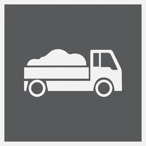 Ícone de caminhão de entrega no fundo cinza. Ilustração vetorial . — Vetor de Stock