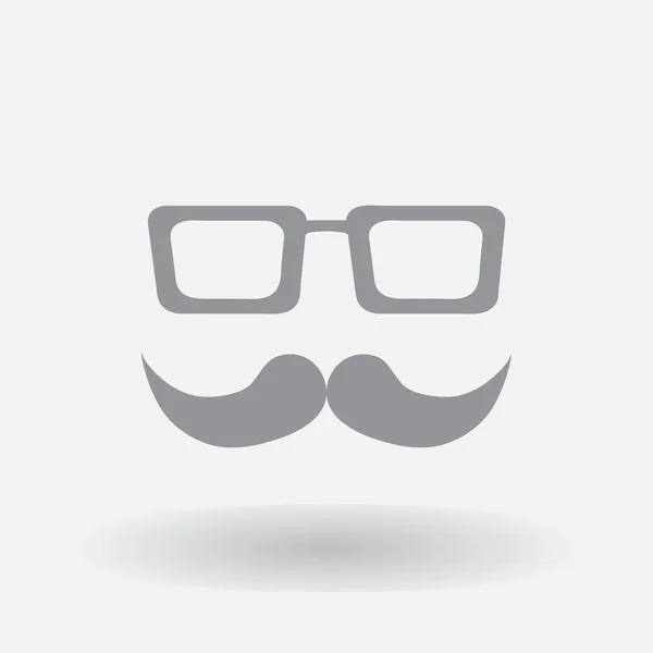 Schnurrbart und Brille. — Stockvektor