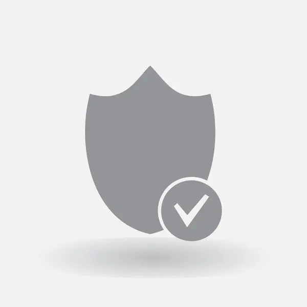 Shield Icon im trendigen flachen Stil isoliert auf grauem Hintergrund. — Stockvektor