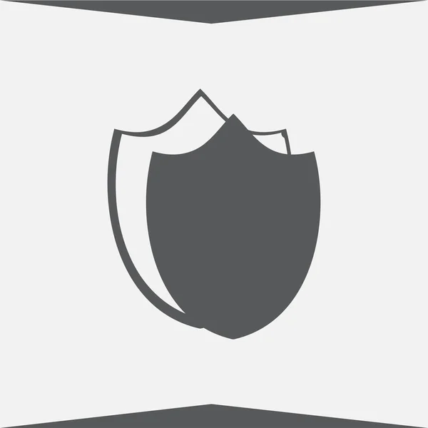 Icono del escudo en estilo plano de moda aislado sobre fondo gris. — Vector de stock