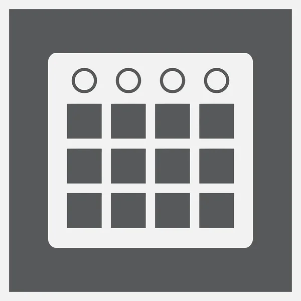 Calendario Aislado Web plana Icono Móvil — Vector de stock