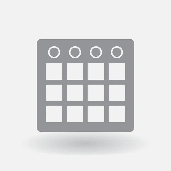 Kalendarz na białym tle mieszkania www mobilnych ikona — Wektor stockowy